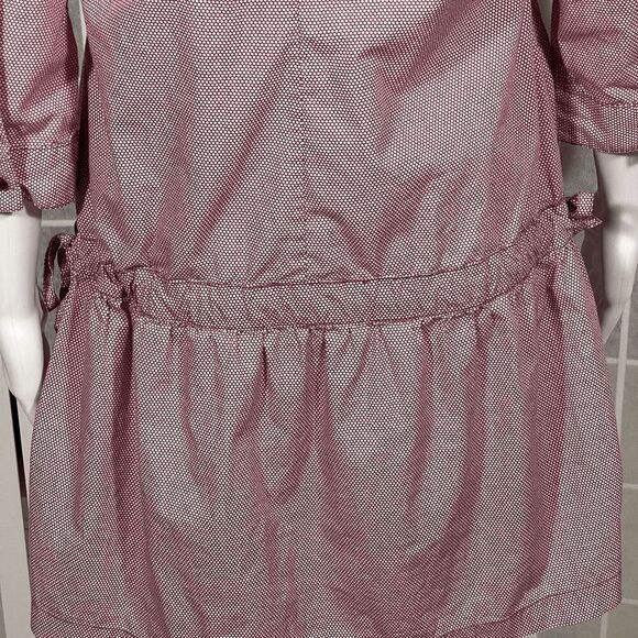 Trovata Burgundy Cinched Waist Mini Dress Button Front Long Sleeve Boho Size M - Picture 8 of 11